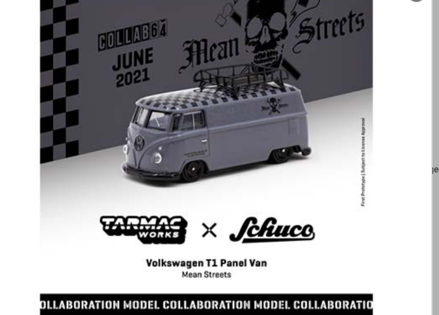 Schuco 1:64 Tarmac Works Exclusive Volkswagen T1 Panel Van Mean Street With Tin Can
Schuco 1:64 Tarmac Works Exclusive Volkswagen T1 Panel Van Mean Street With Tin Can