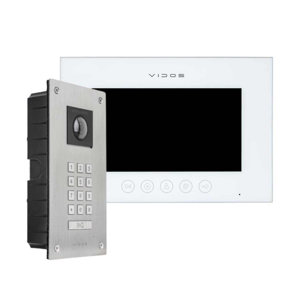 Wideodomofon podtynkowy Vidos z szyfratorem S14D i monitorem M11W-X