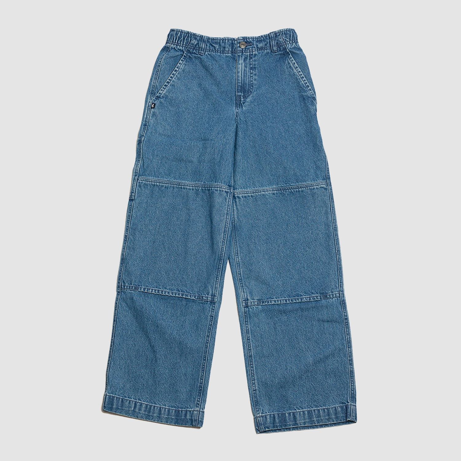Loose Double-Knee Denim Skate Pants