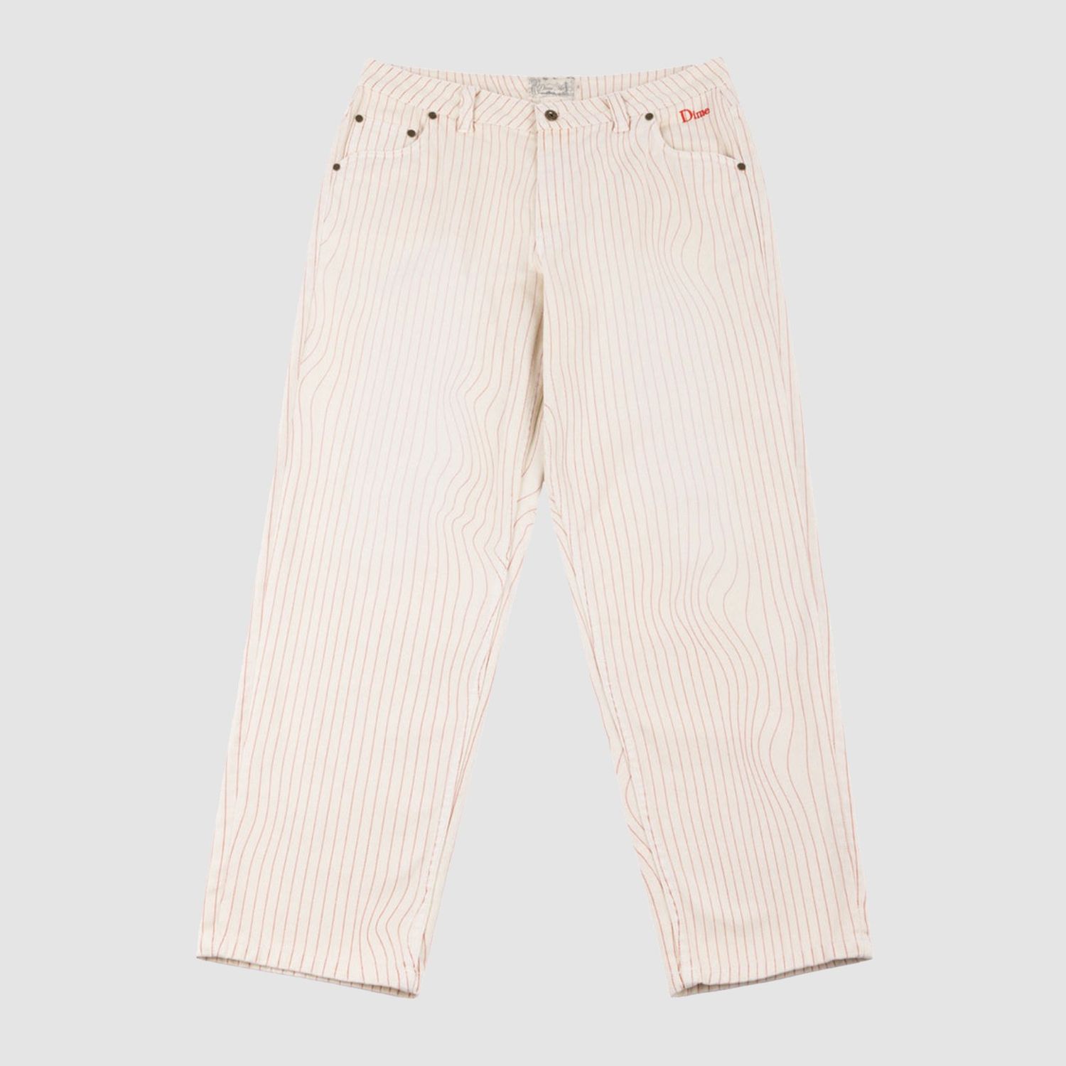 Classic Relaxed Denim Pants Warm White (Striped)