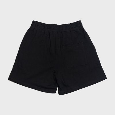 Wavy Logo Sweatshort Black
