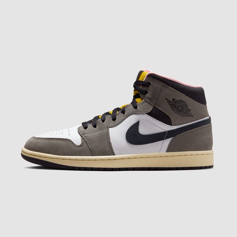 AJ1 Mid White/Oil Green 