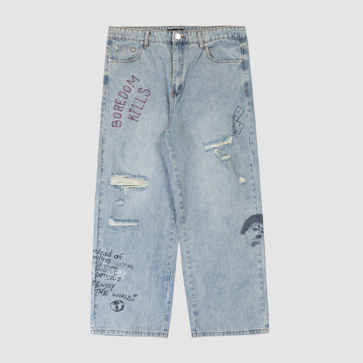 Sketch Denim Pants