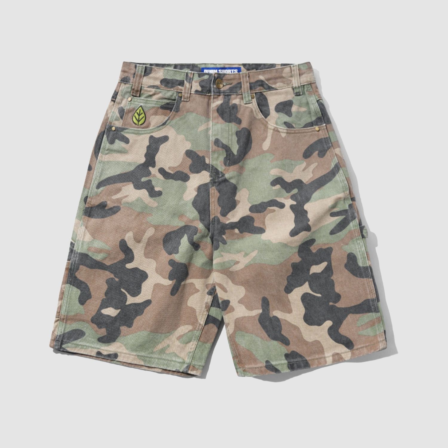 Woodland Camo Denim Shorts