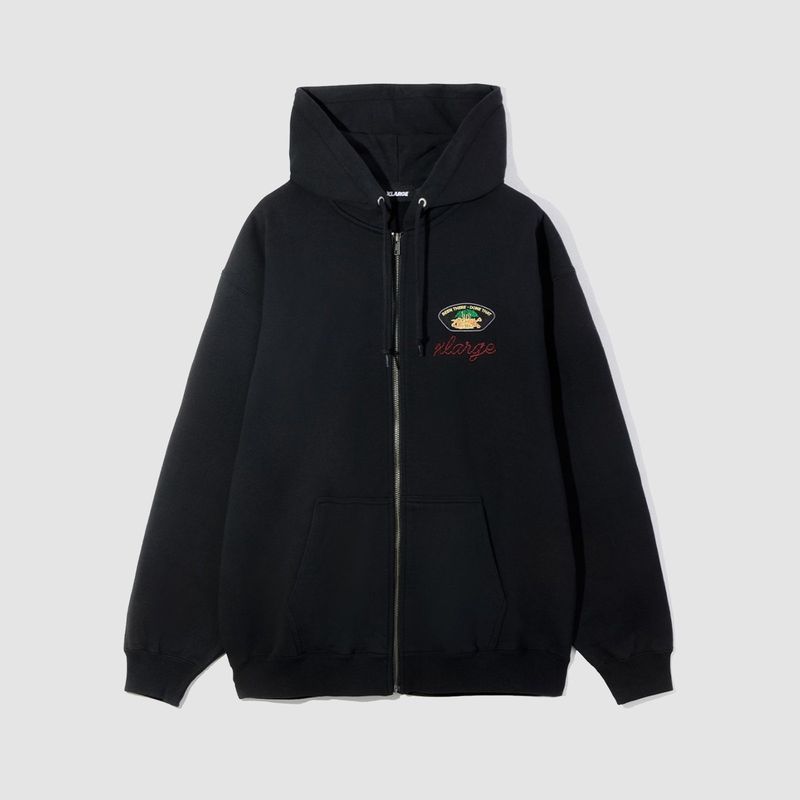 Peace Squad Zip Up Hooded Sweatshirt Black