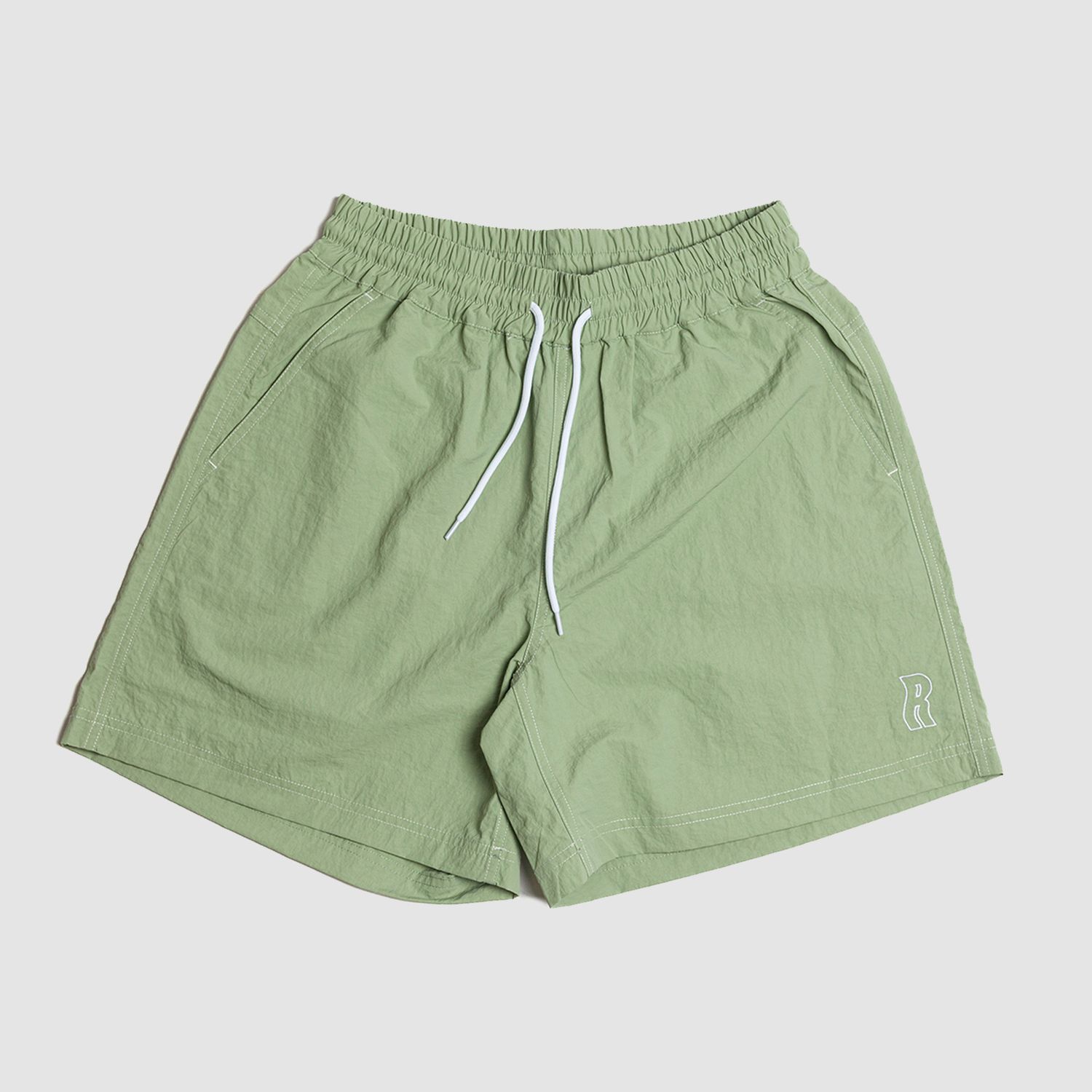 Wavy "R"Nylon Shorts Sage 