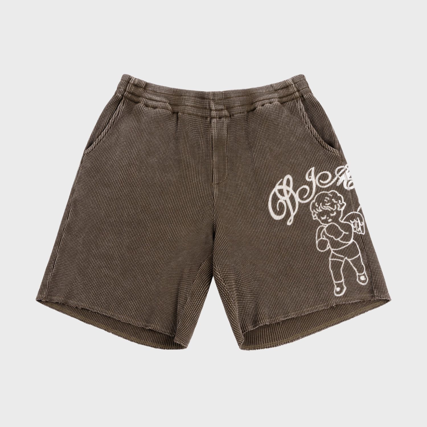 Fighter Waffle Shorts Washed Brown
