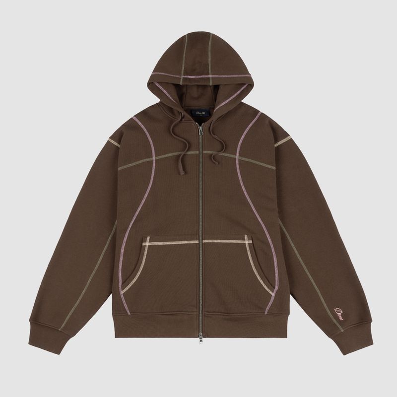 Court Zip Hoodie Brown/Multi