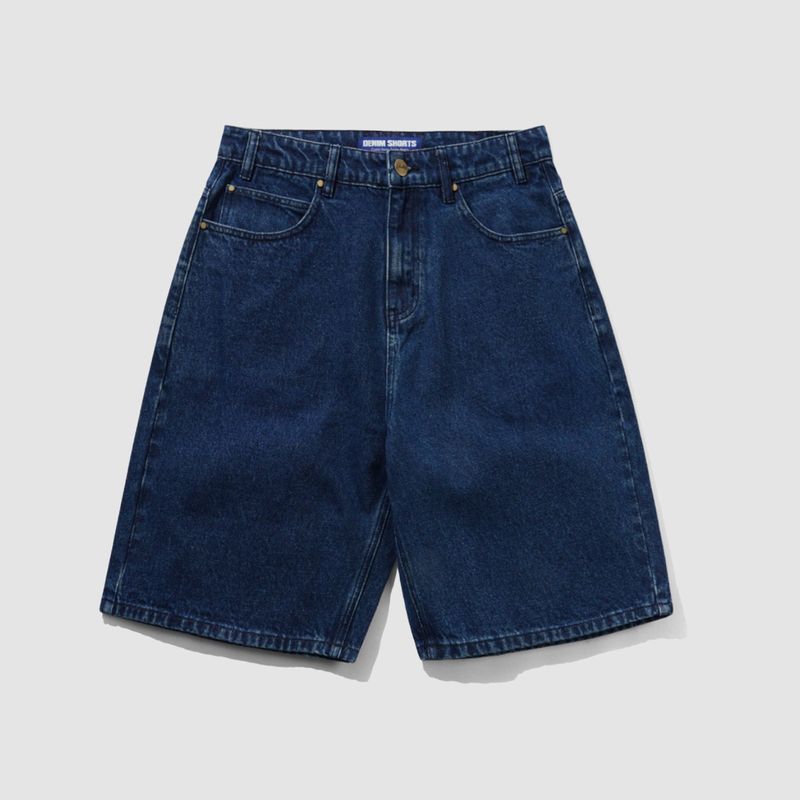 Baggy Denim Shorts Dark Blue