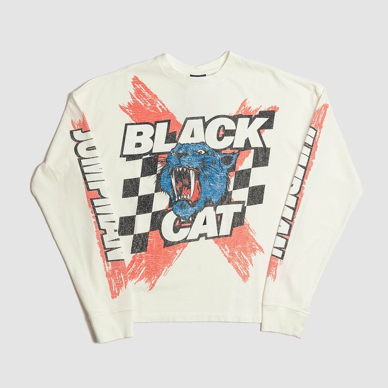 "Black Cat" L/S T-Shirt Off-White