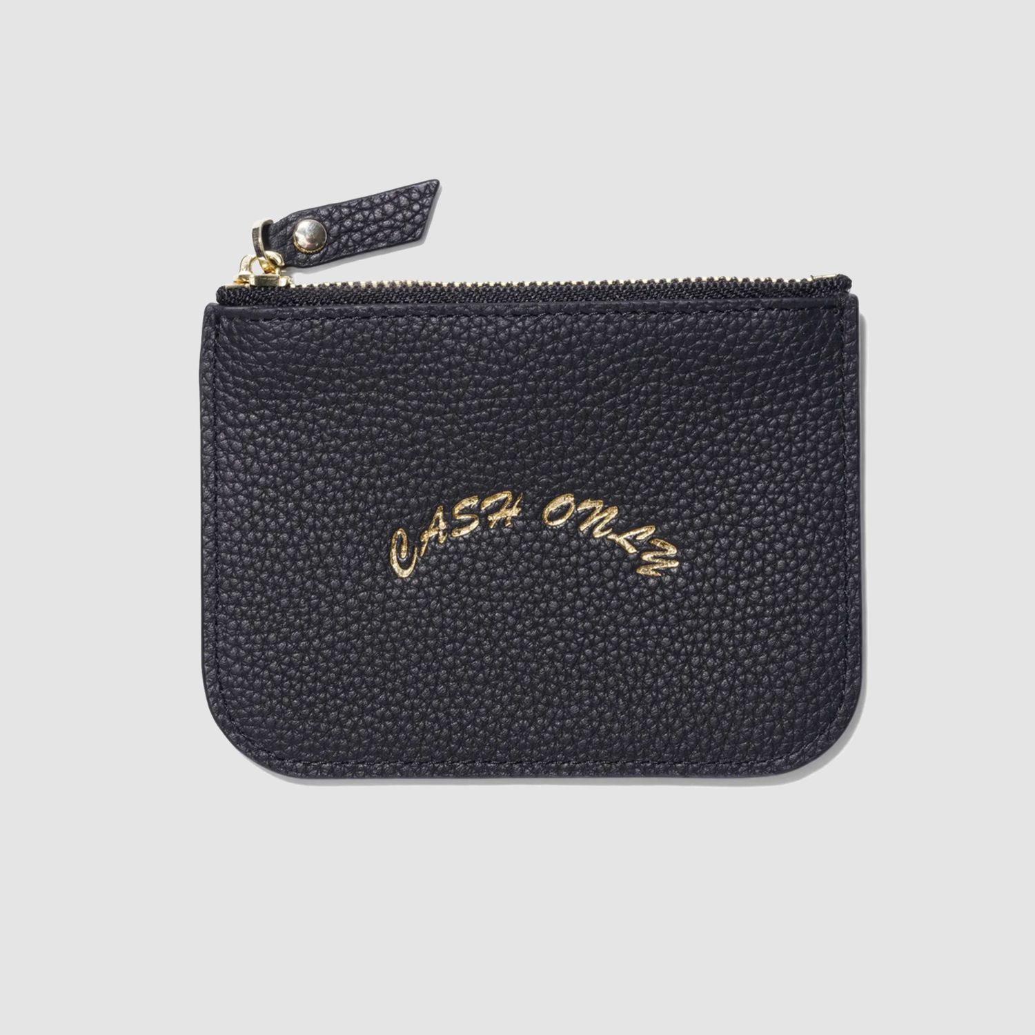 Leather Zip Wallet Black