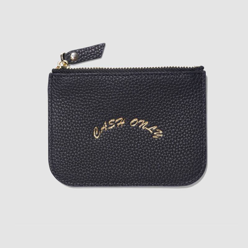 Leather Zip Wallet Black