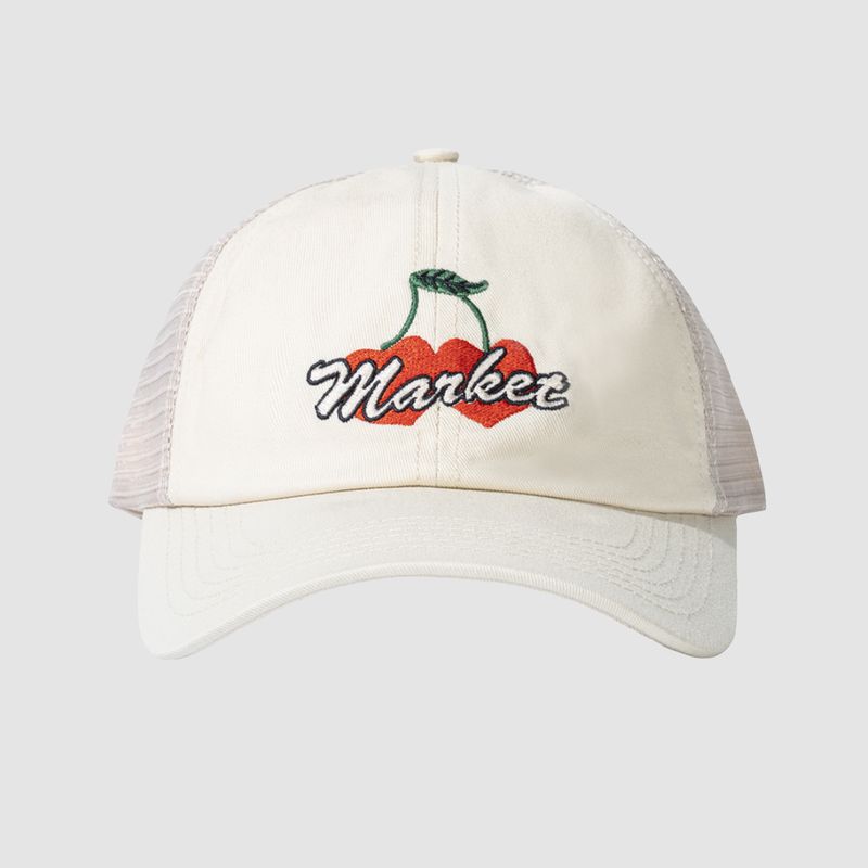 Doubles Cherries Trucker Hat Unbleached Cotton