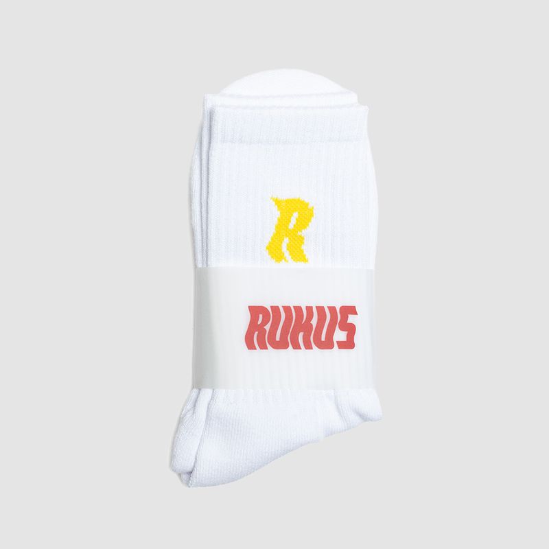 "R" Socks White/Yellow