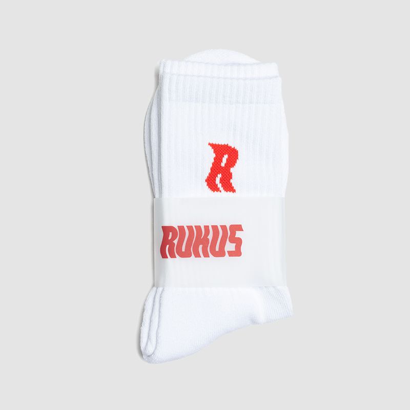 "R" Socks White/Red