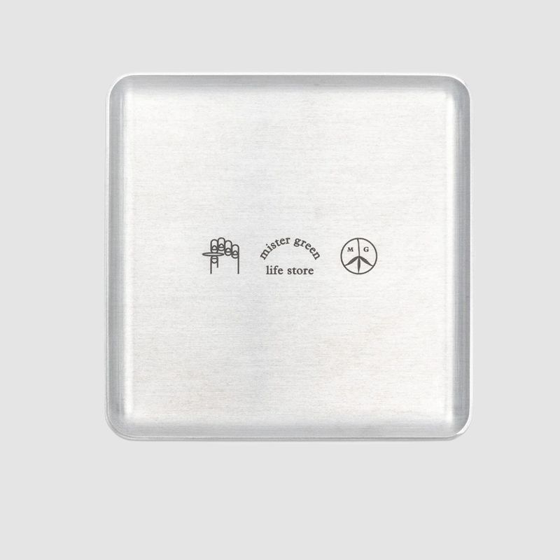 Square Logo Rolling Tray Silver