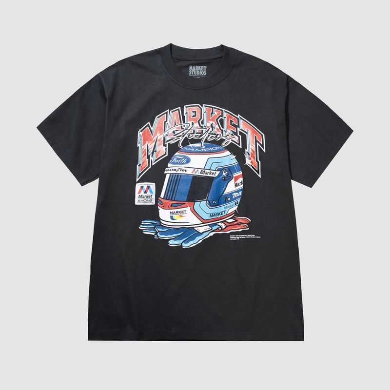 Racing Helmet Tee Washed Black