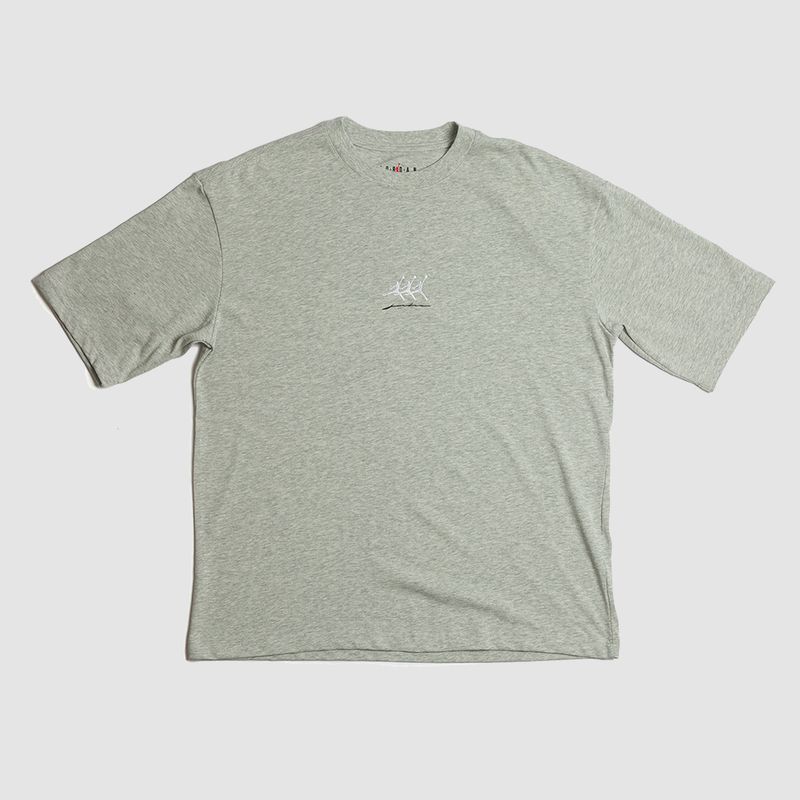 Flight Oversized Embroidered Tee Grey