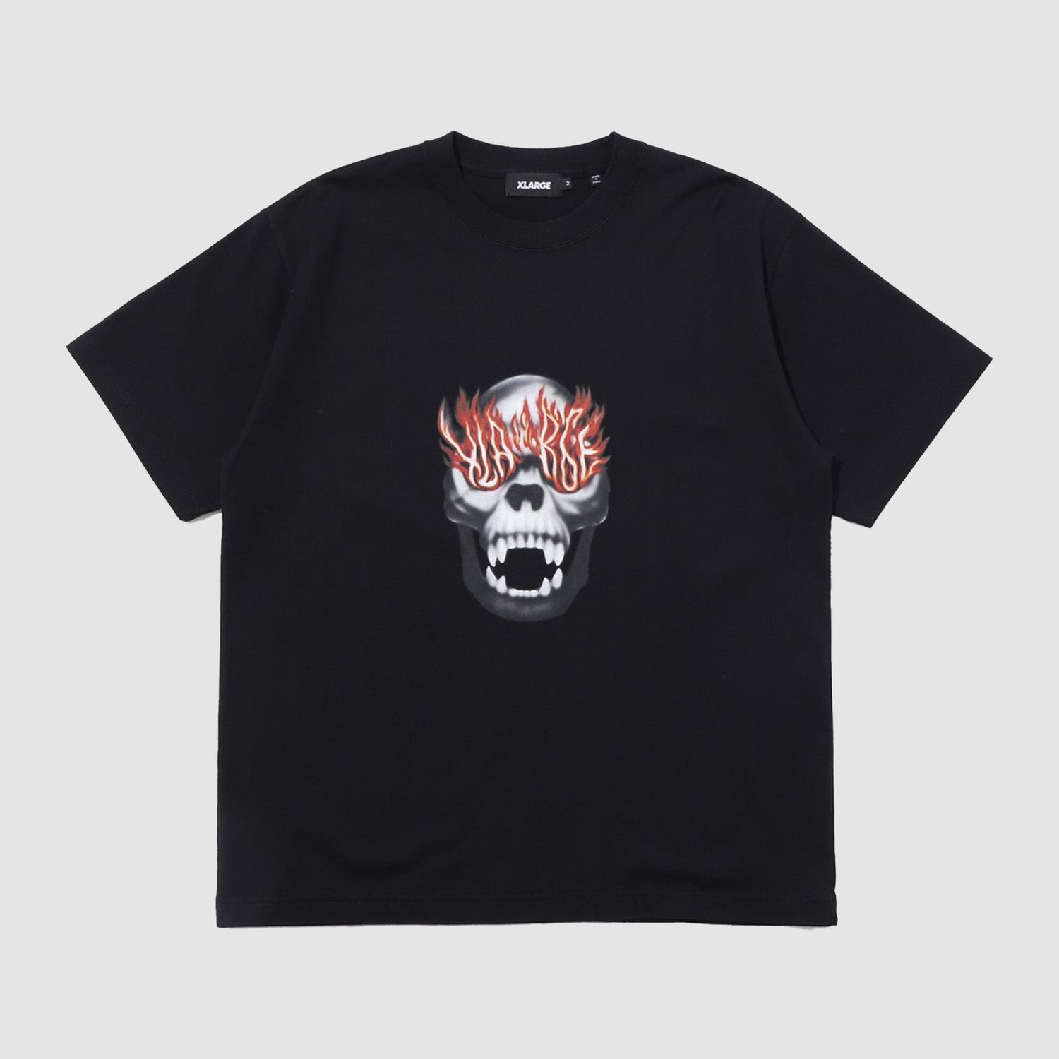 Skull In Flames Tee Black