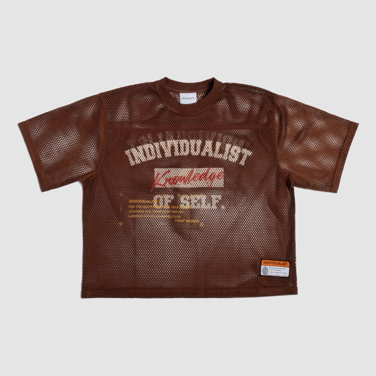 Knowledge Heavy Box Mesh Jersey Brown
