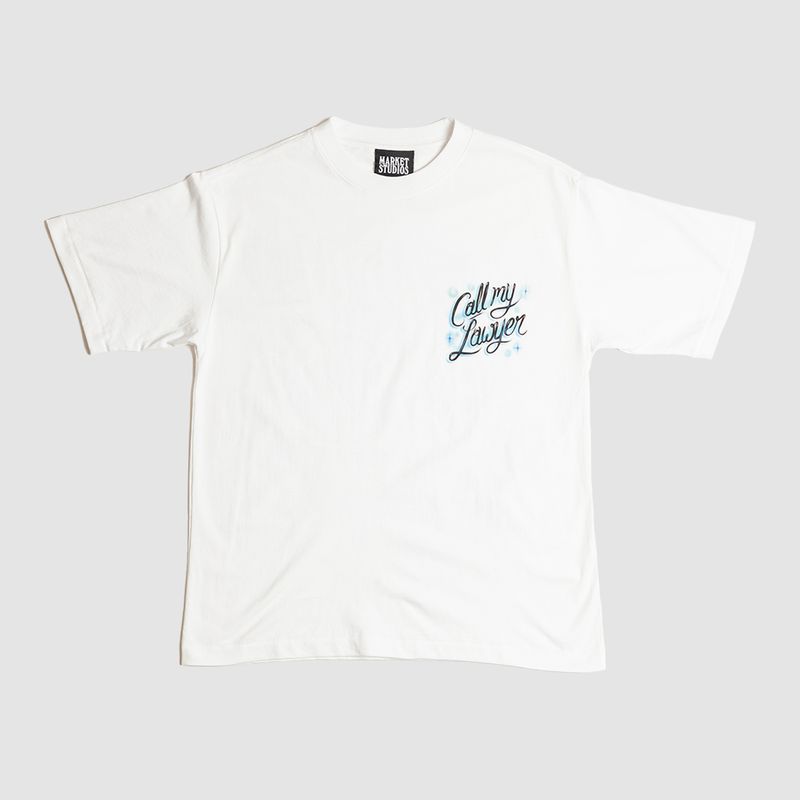Airbrush Call My Lawyer Tee White