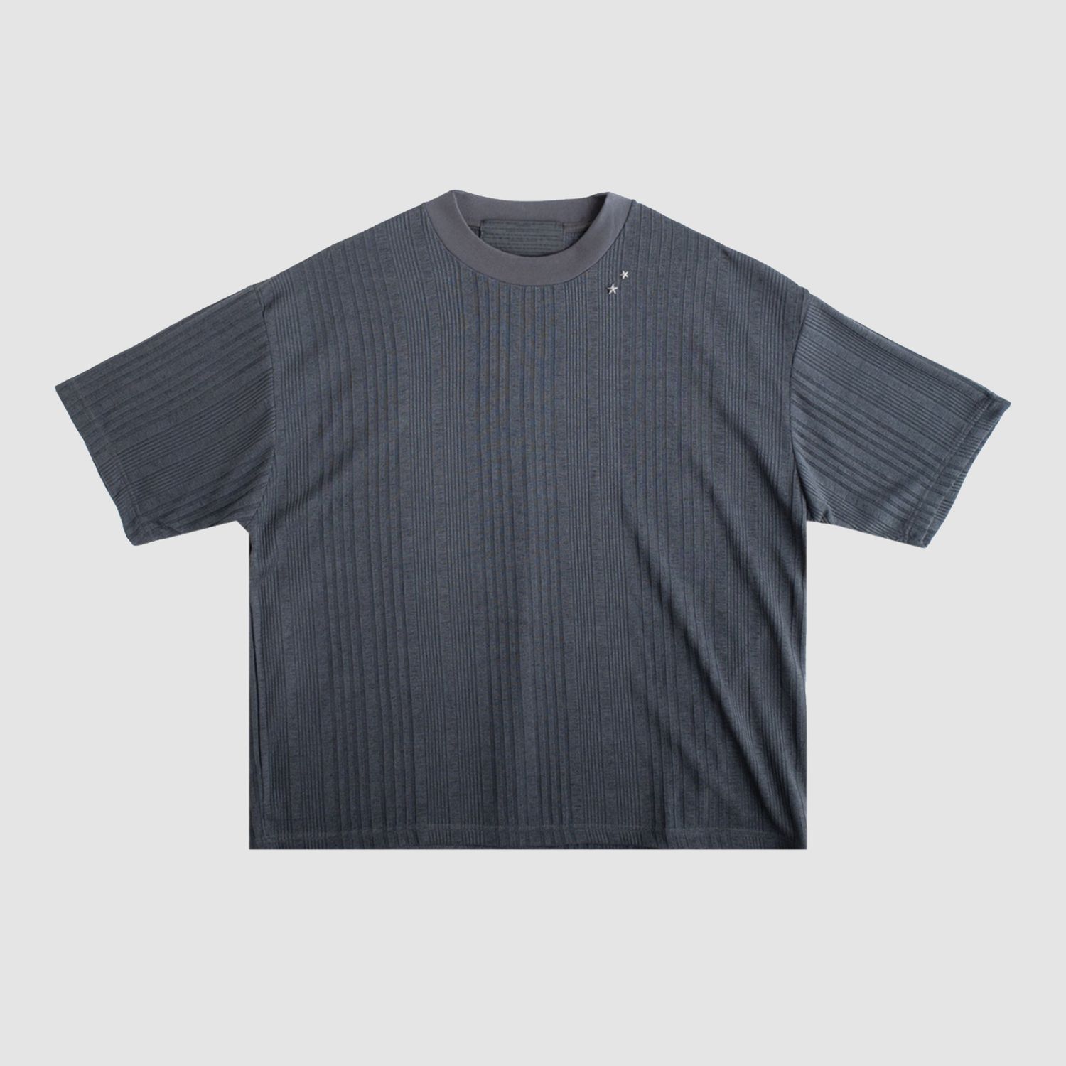 Knit Stripe Tee Grey