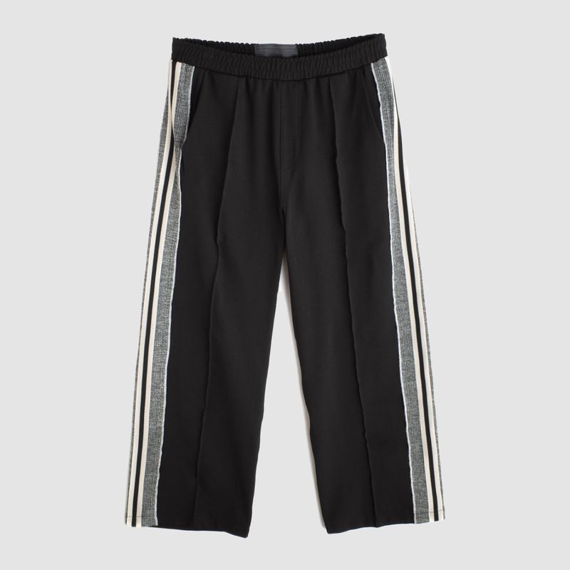 Knit Panel Pants Black