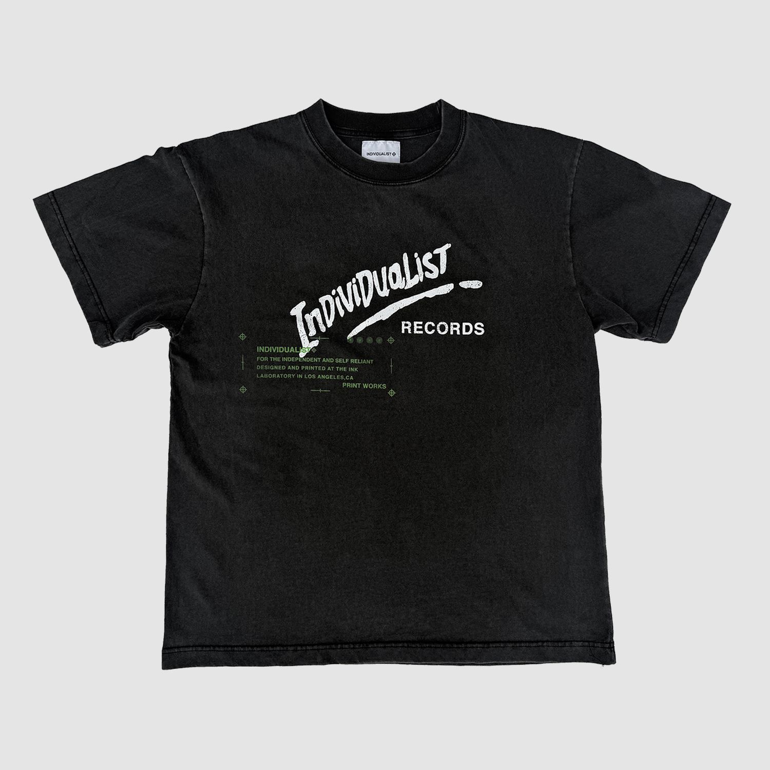 Records T-Shirt Washed Black