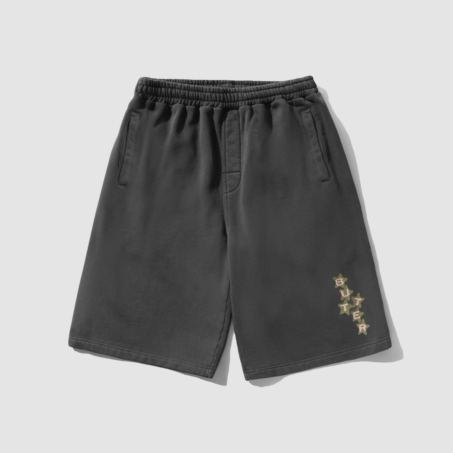 Stars Fleece Shorts Washed Black
