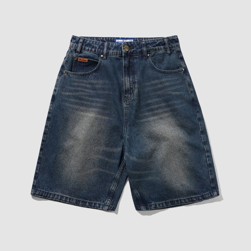 Baggy Denim Shorts Vintage Indigo Wash