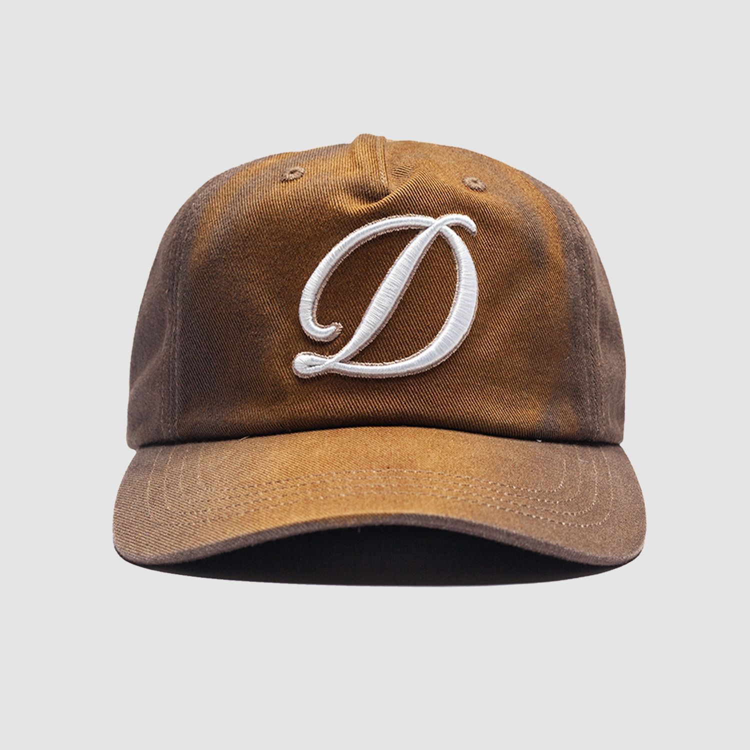 Cursive Denim Worker Cap Brown Washed