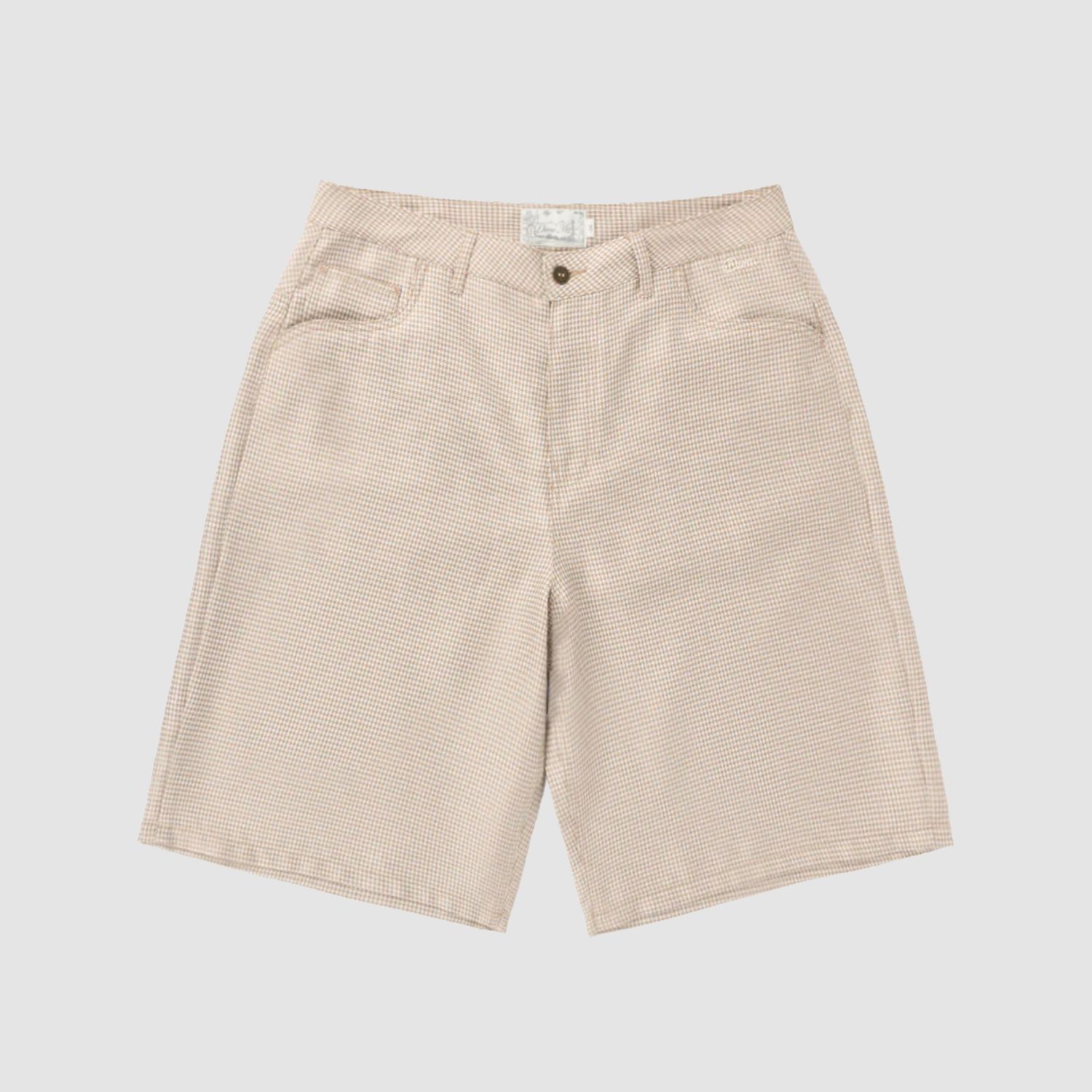 Baggy Houndstooth Shorts Beige
