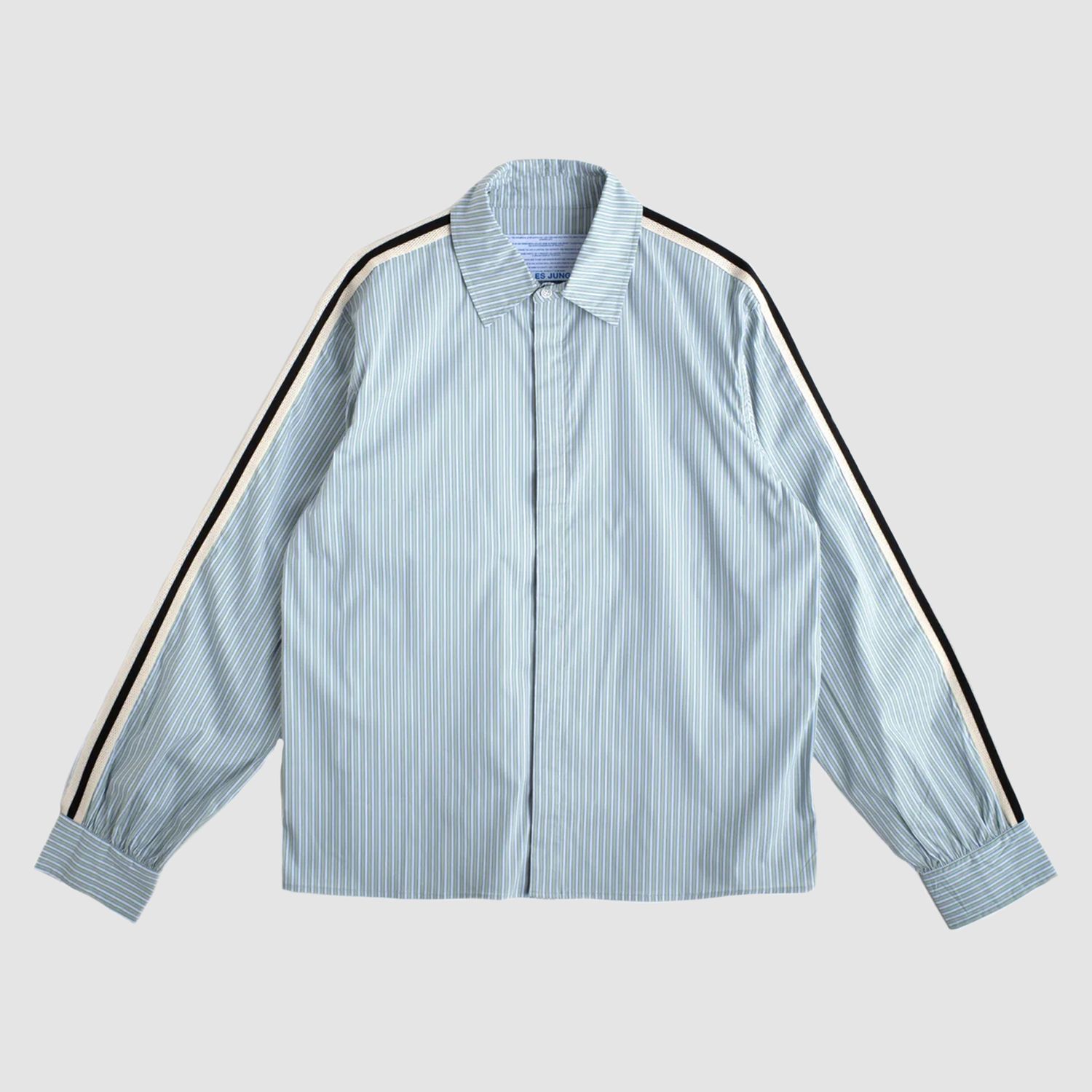 Woven Panel Business Shirt Green