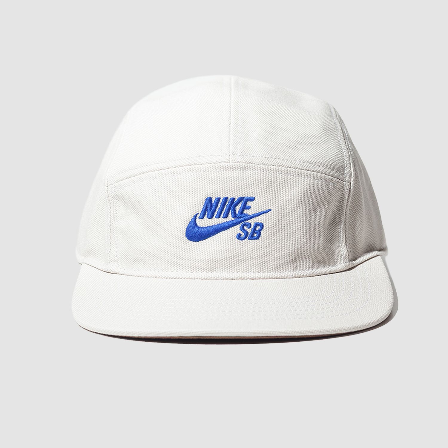 5 Panel Strap Back Cream/Blue