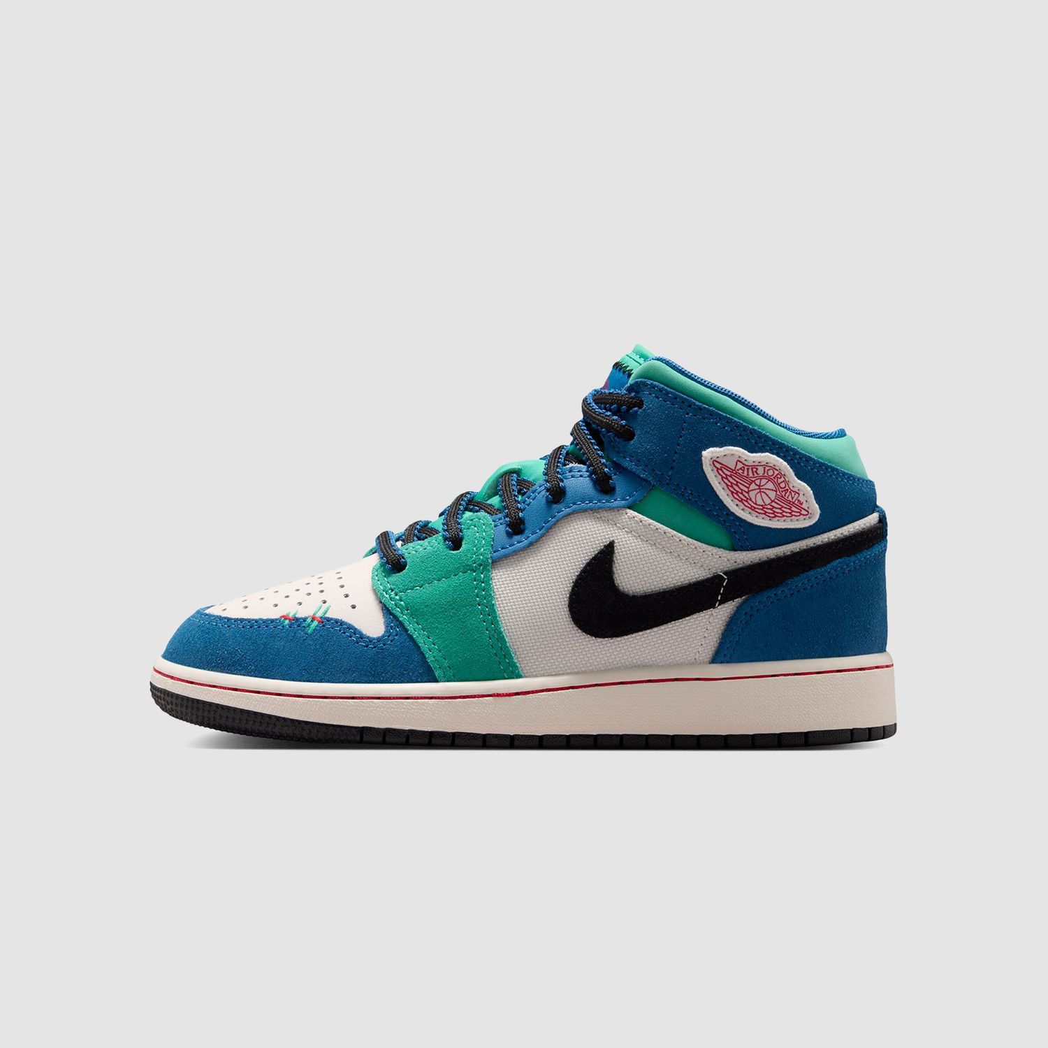 AJ1 Mid SE (GS) Chalk/University Red-True Blue