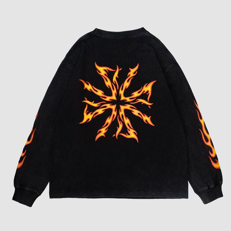 Genesis GFX L/S T-Shirt Washed Black