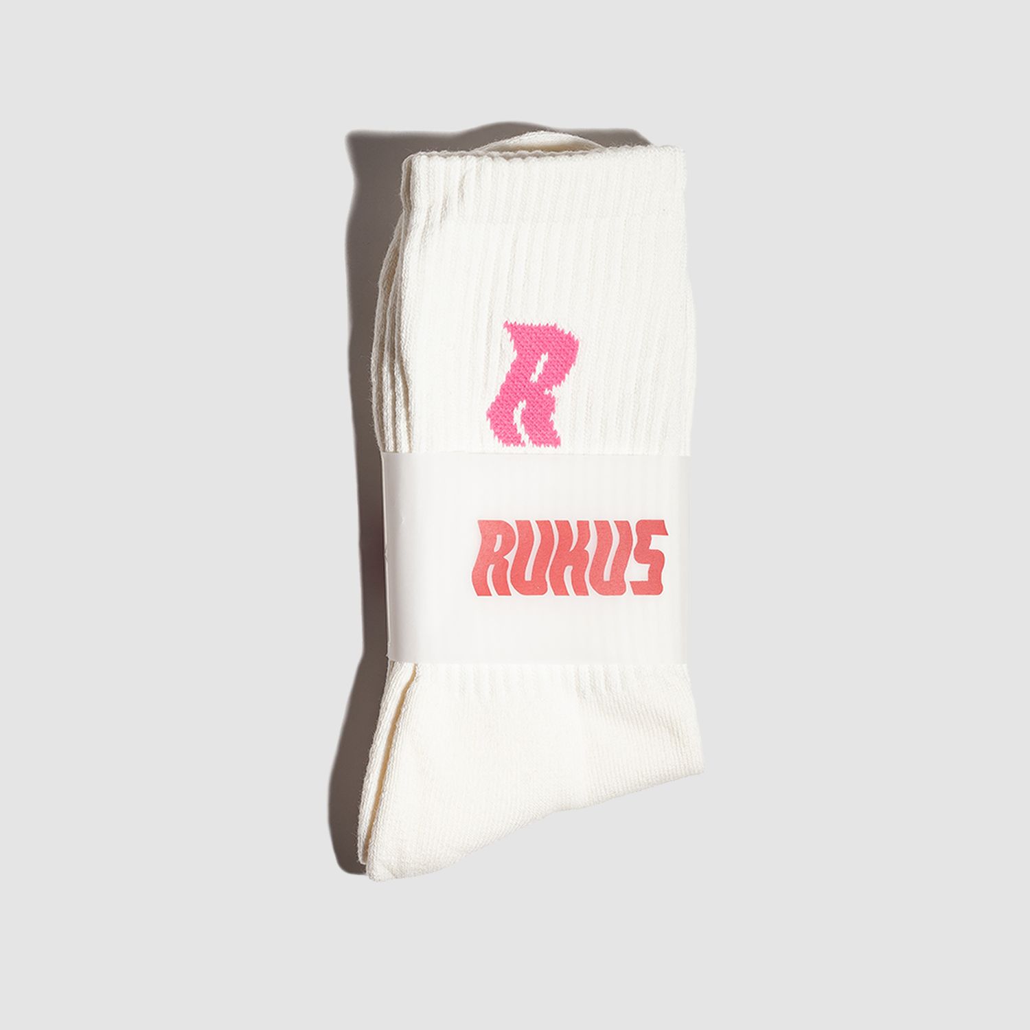 "R" Socks Cream/Pink