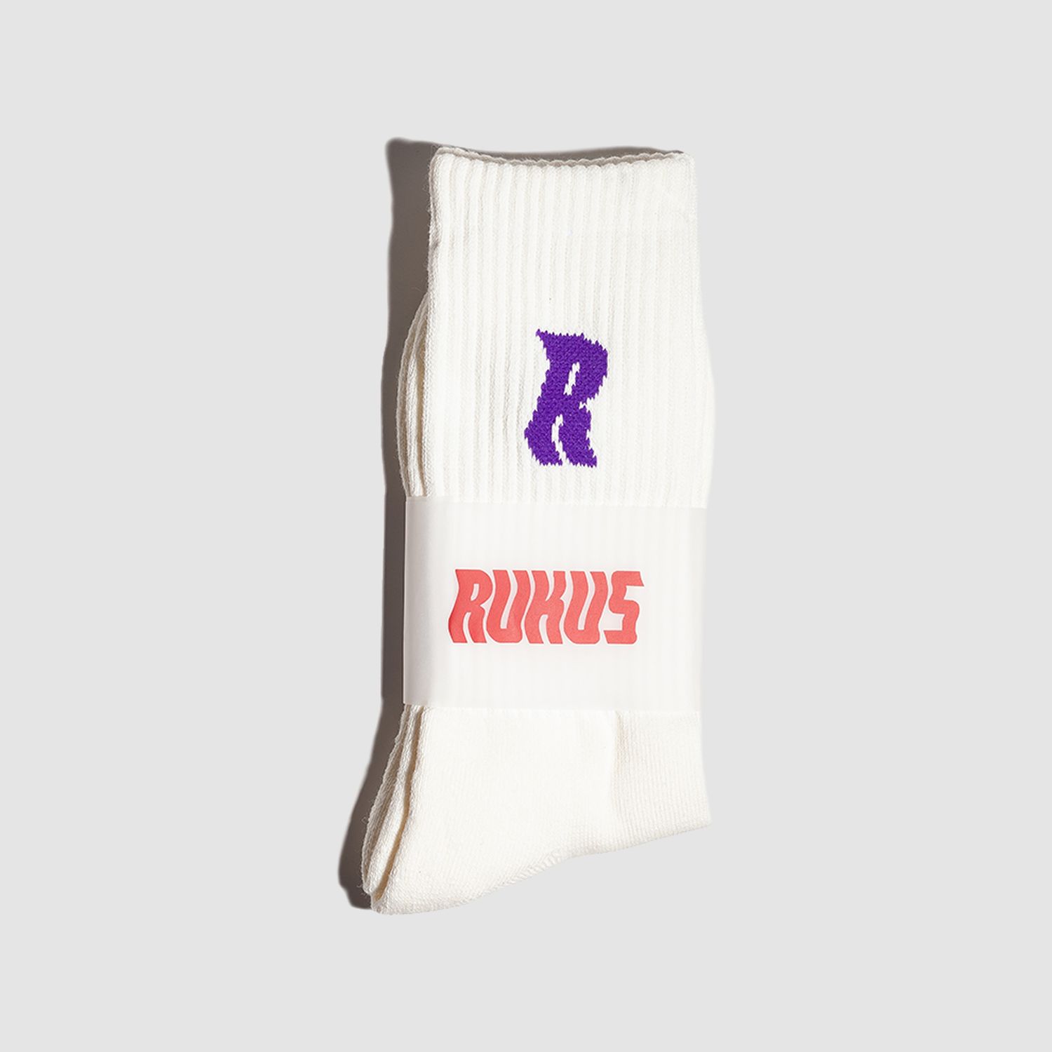 "R" Socks Cream/Purple