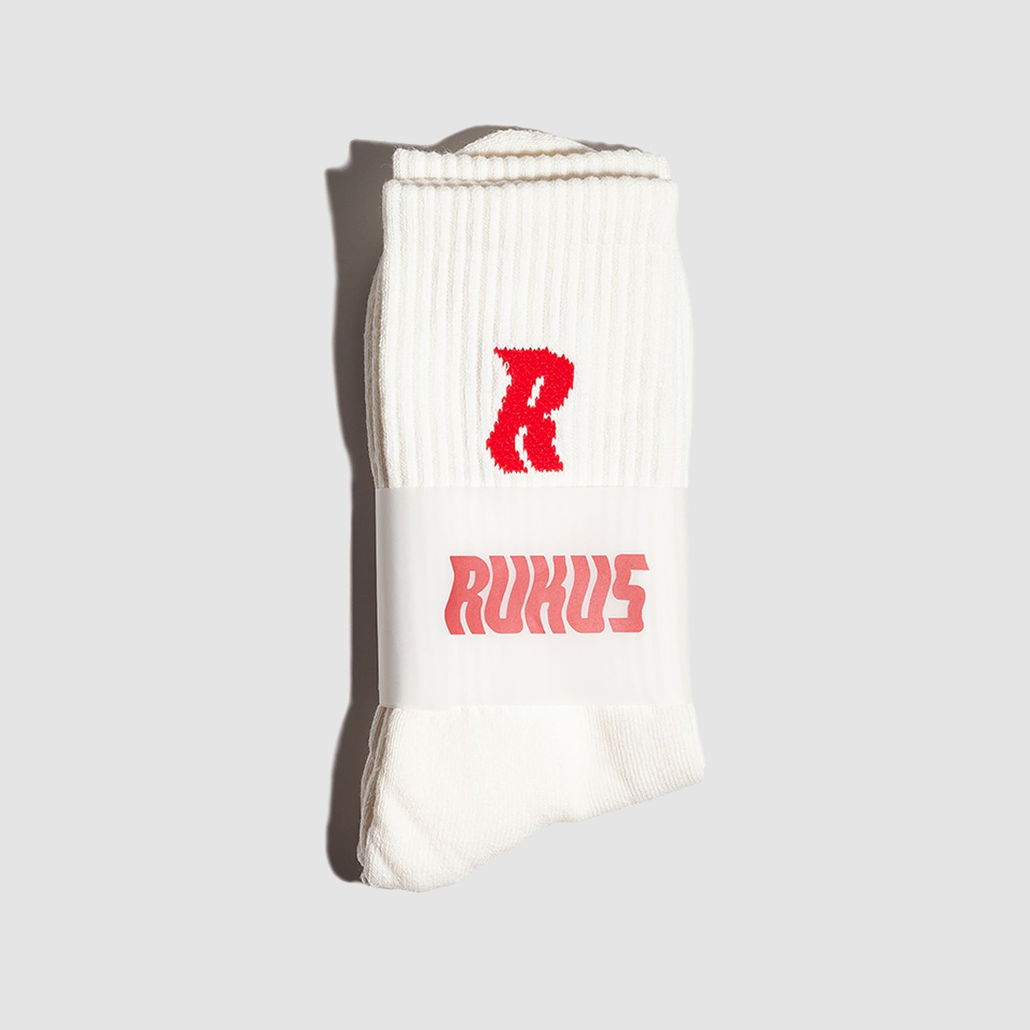 "R" Socks Cream/Red