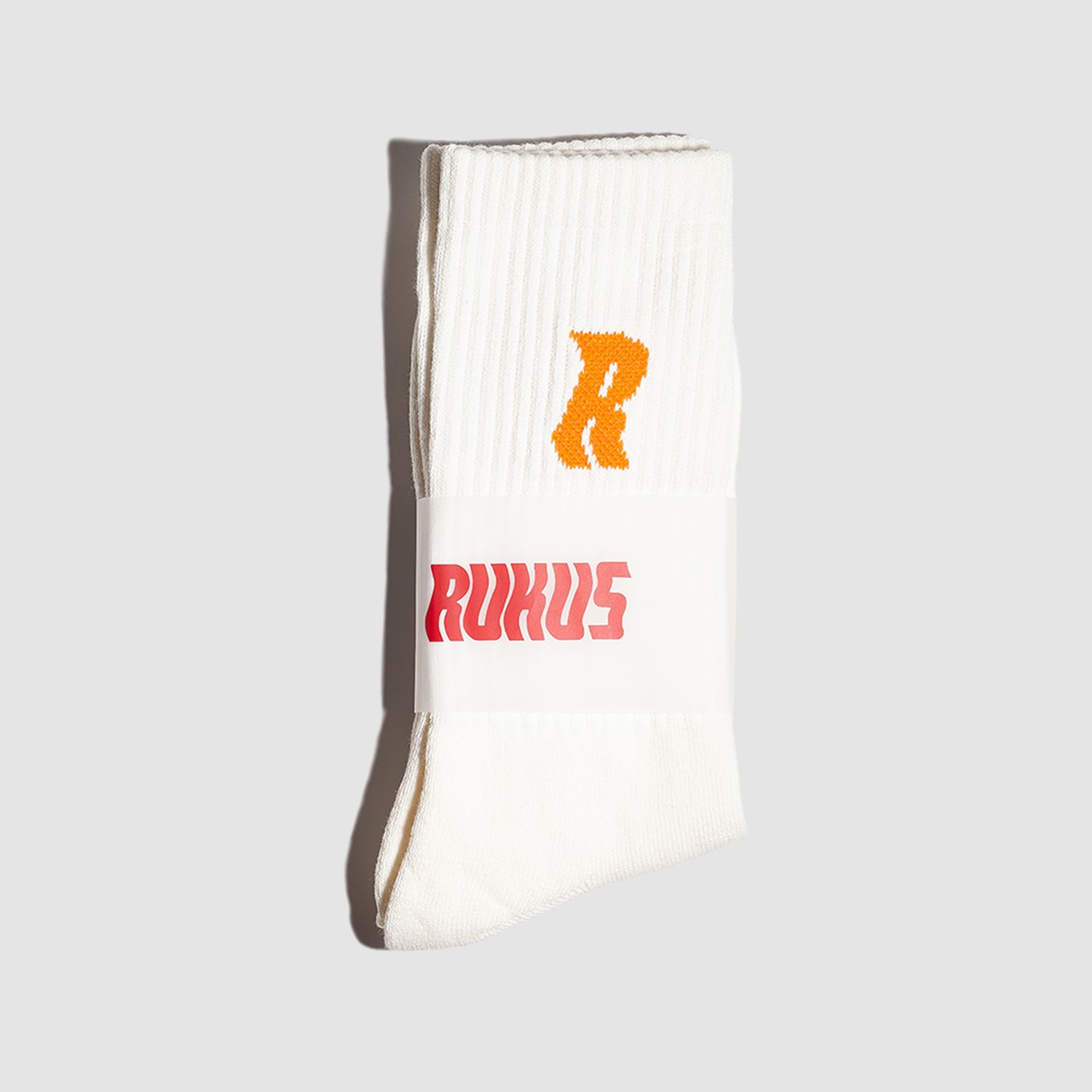 "R" Socks Cream/Orange