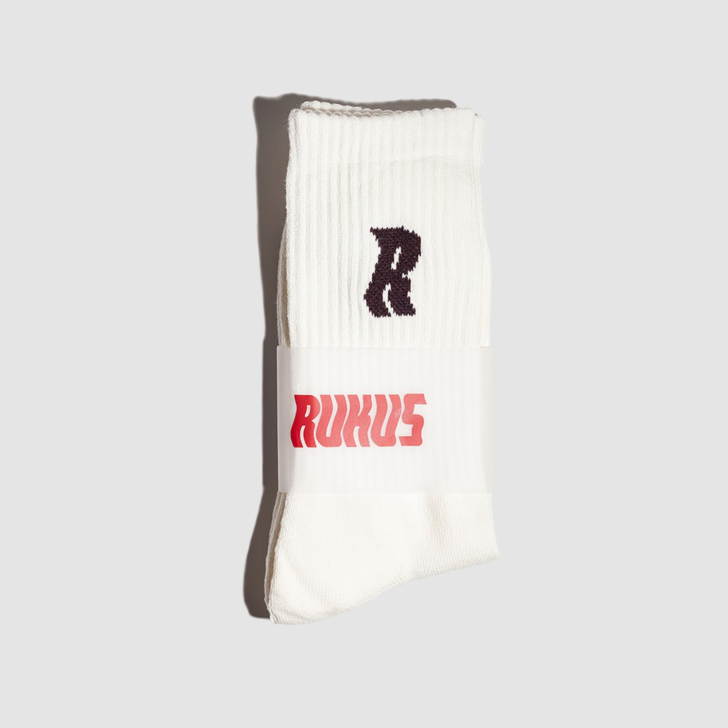 "R" Socks Cream/Brown