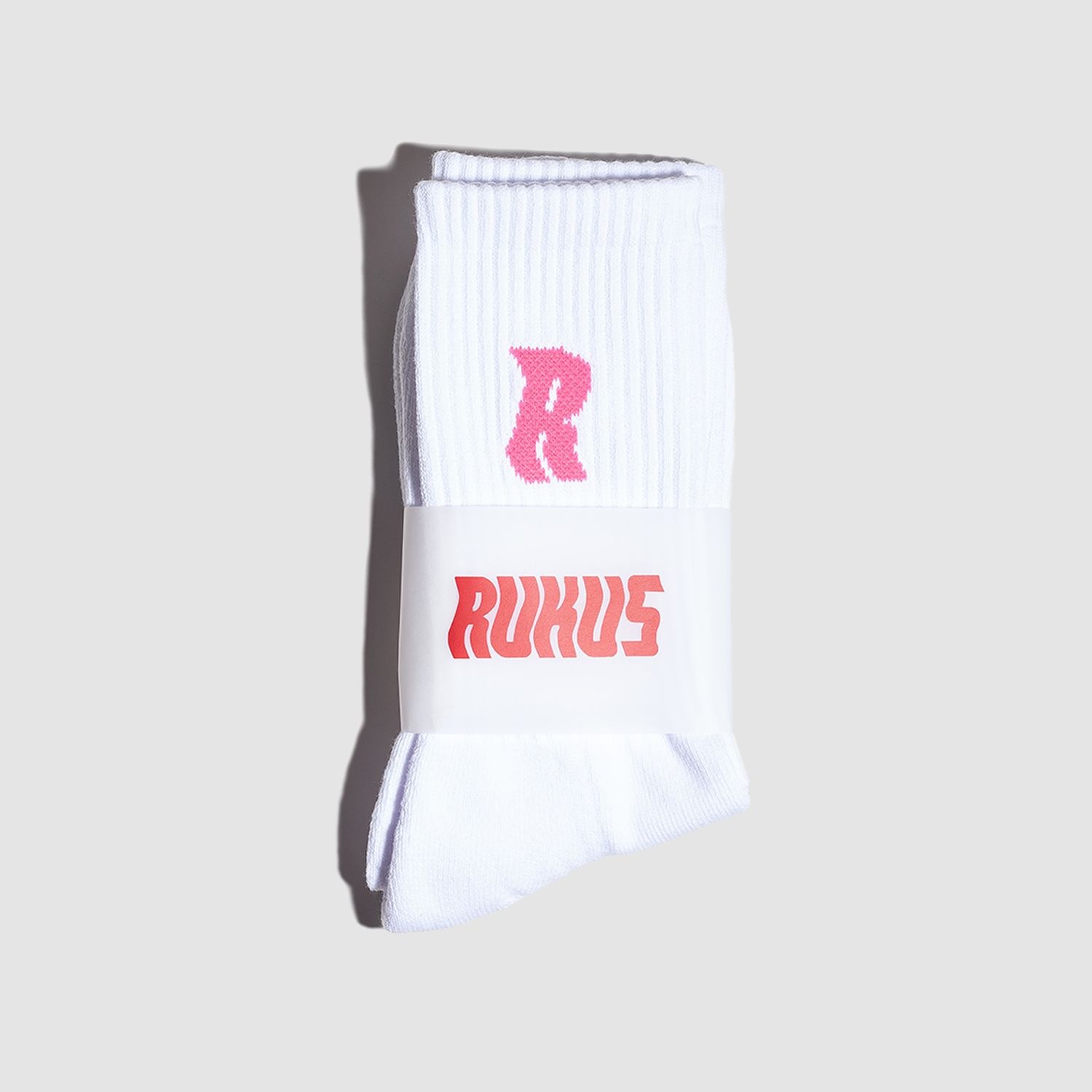 "R" Socks White/Pink