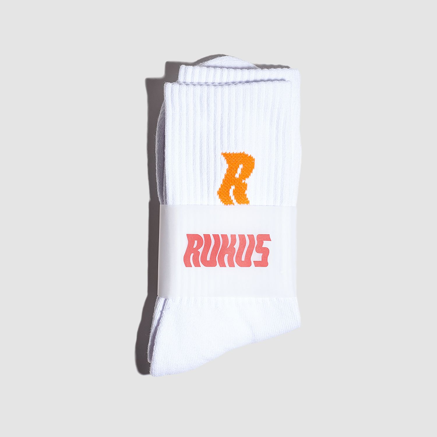 "R" Socks White/Orange