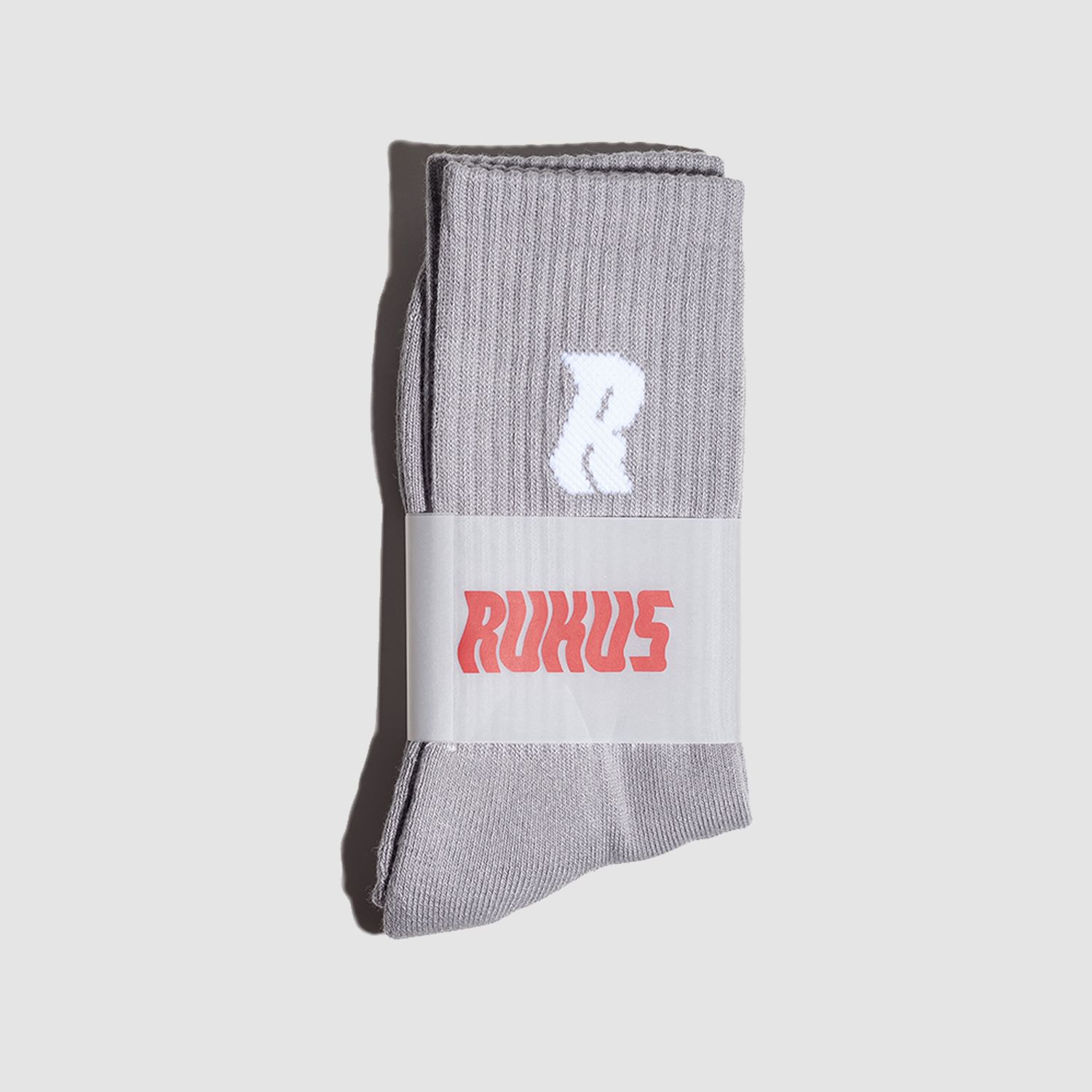 "R" Socks Grey/White