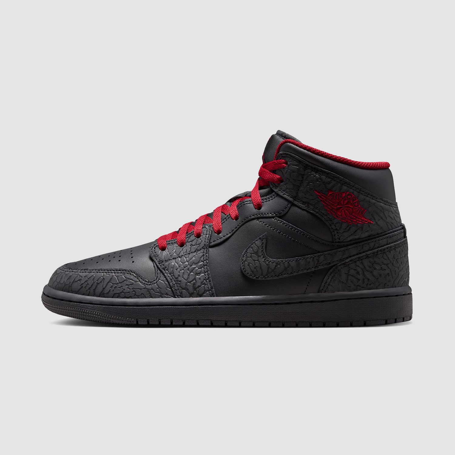 AJ1 Mid SE Black/Tough Red "Elephant Print"