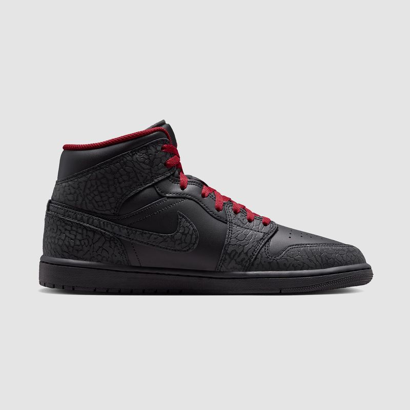 AJ1 Mid SE Black/Tough Red "Elephant Print"