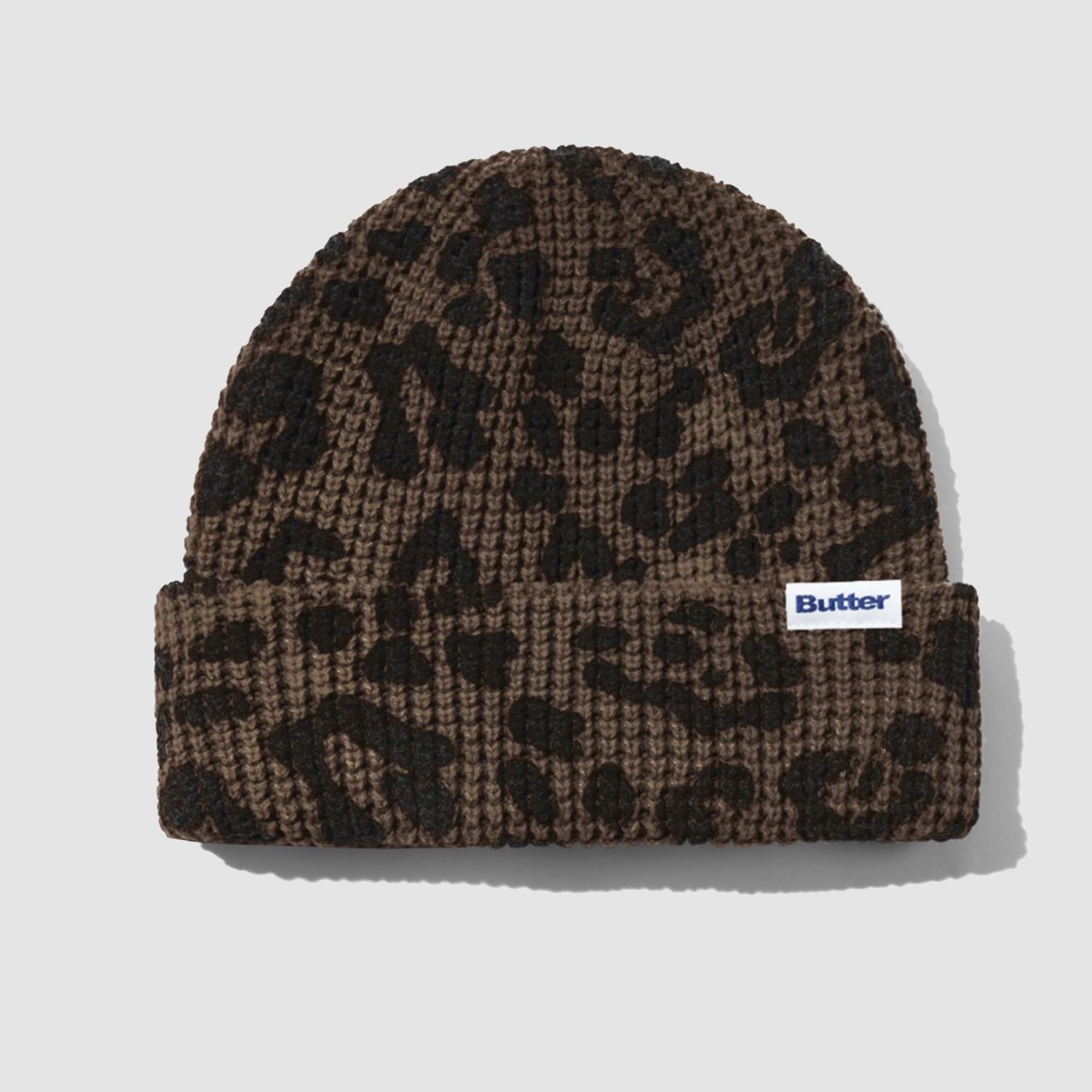 Distress Waffle Beanie Leopard