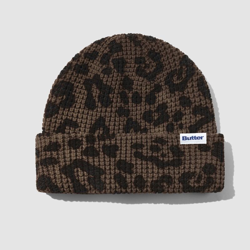 Distress Waffle Beanie Leopard
