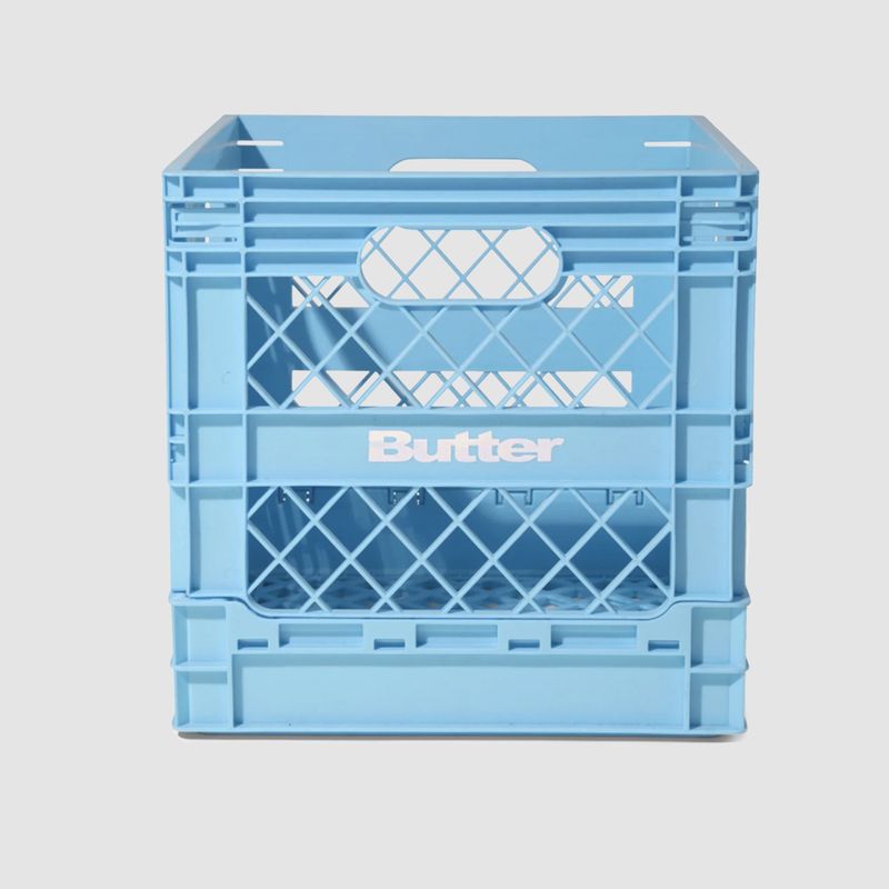 Collapsable Record Crate Sky Blue