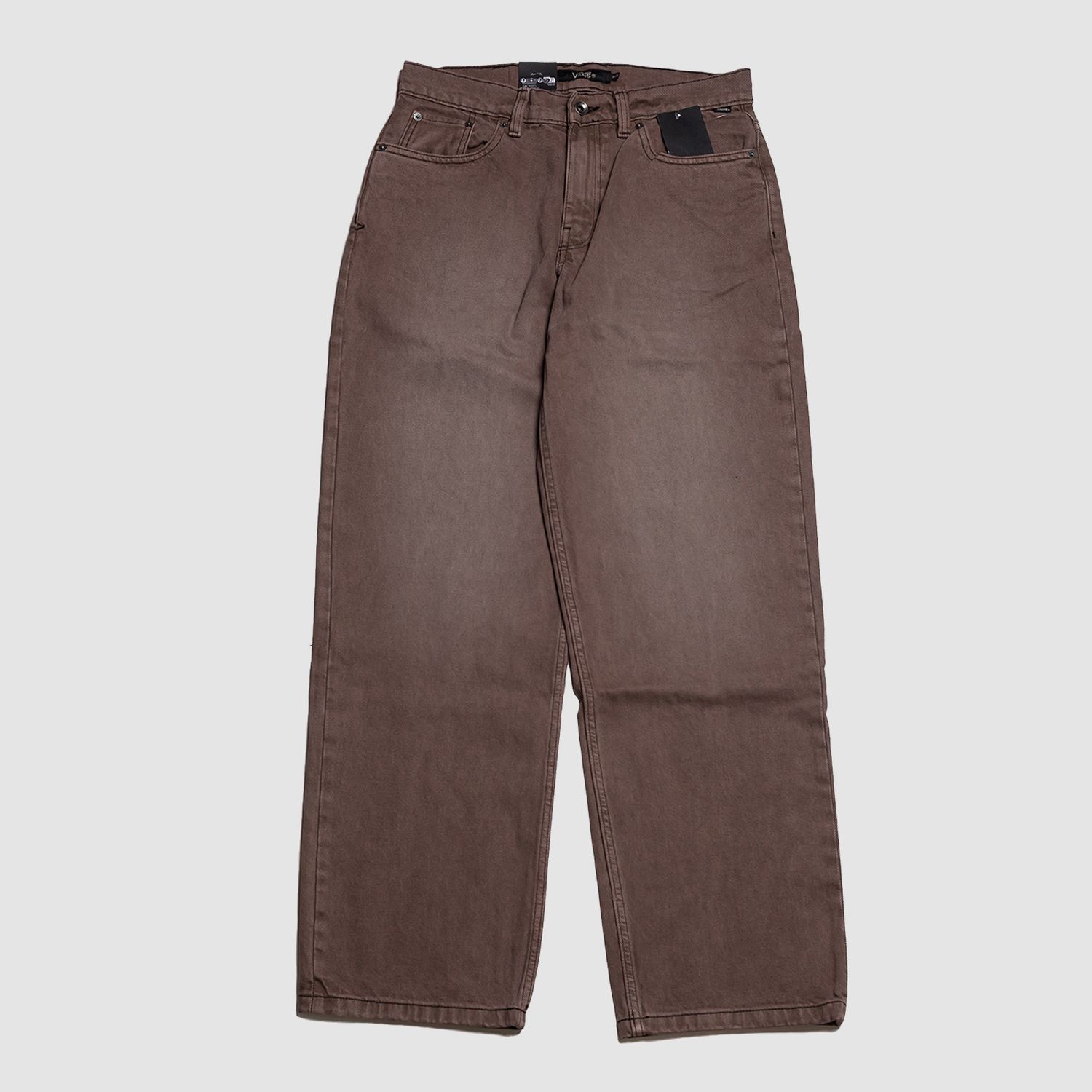 Check-5 Loose Denim Pants Walnut